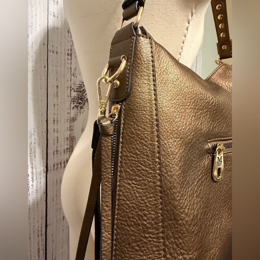 Montana West Bronze‎ Studded Shoulder Bag - Picture 5 of 9